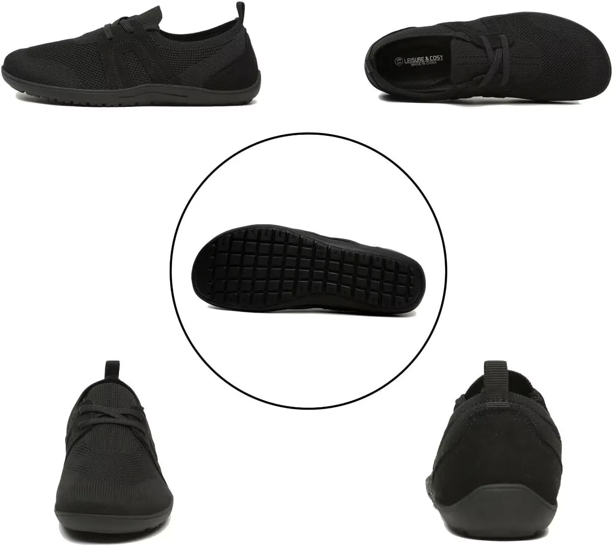 Women's Wide Toe Minimalist Barefoot Walking Shoes Comfortable Mesh Lace-up Shoes Casual Tennis Gym Athletic Sneakers