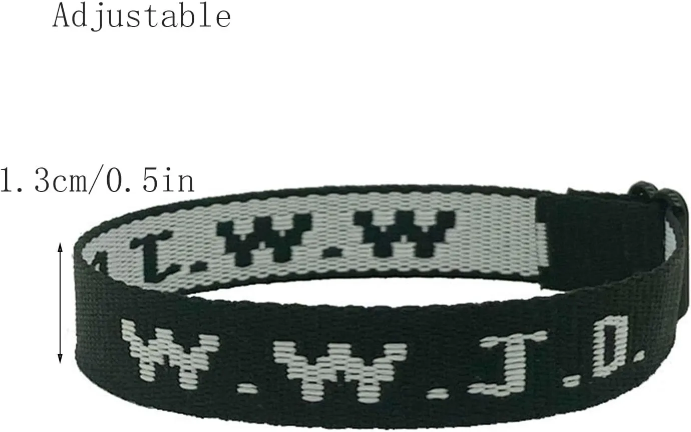 W.W.J.D. Webbing Bracelets What Would Jesus Do Bracelets Christian Bracelets Handmade Colorful Religious Woven Wristbands