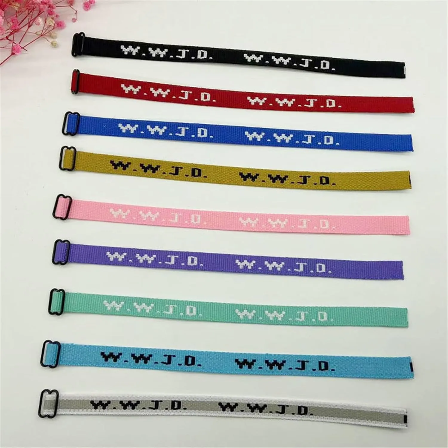 W.W.J.D. Webbing Bracelets What Would Jesus Do Bracelets Christian Bracelets Handmade Colorful Religious Woven Wristbands