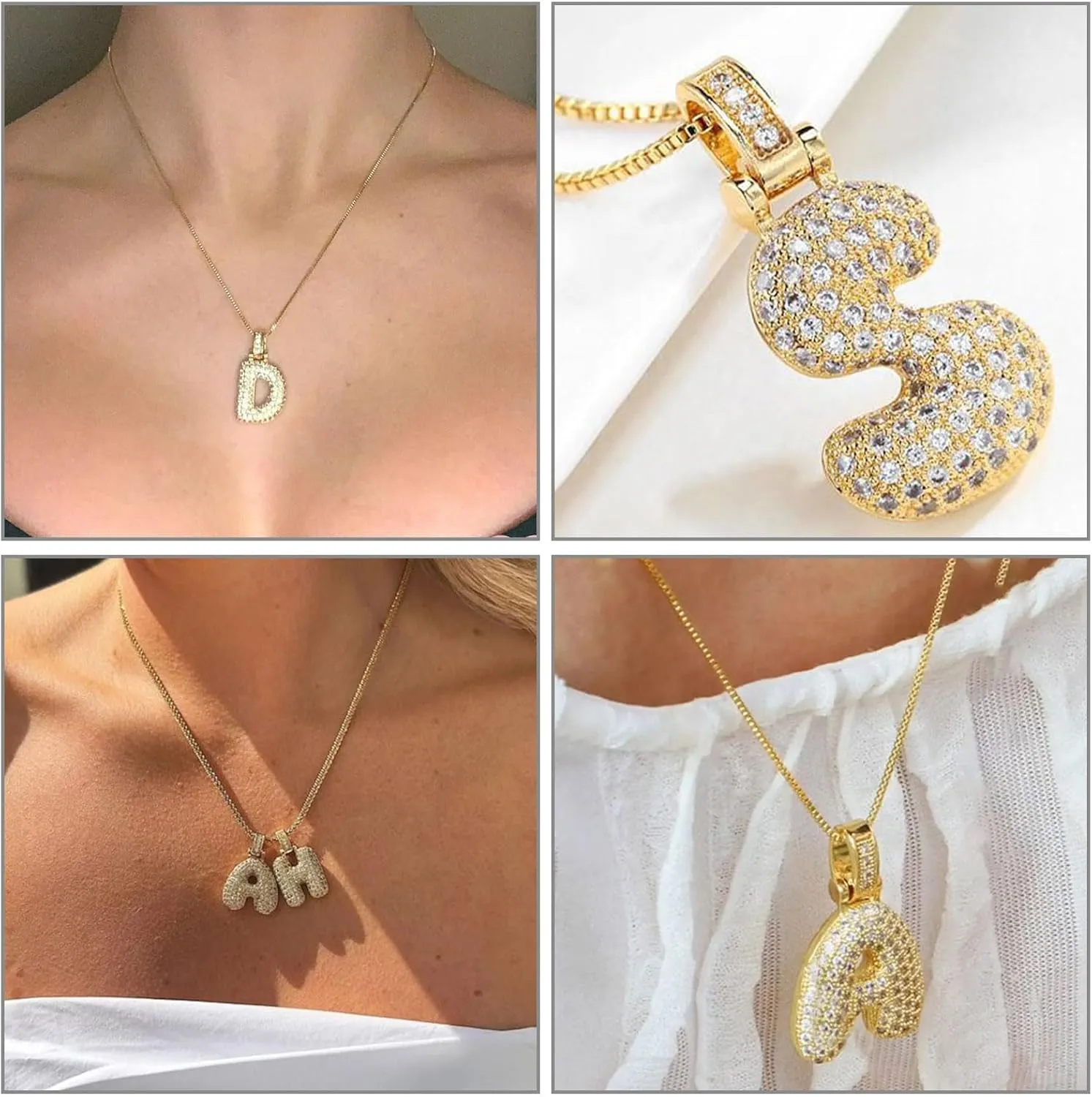 YANCHUN Letter Necklace Gold Charm Necklace for Women Initial Necklaces Gold Plated Chain Alphabet Necklaces Womens Gifts for Women Jewelry Gifts