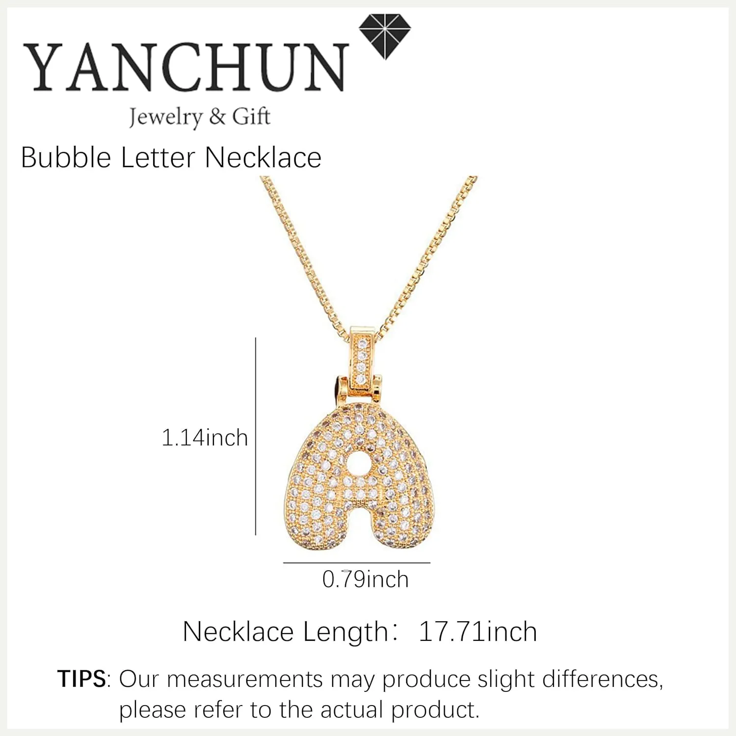 YANCHUN Letter Necklace Gold Charm Necklace for Women Initial Necklaces Gold Plated Chain Alphabet Necklaces Womens Gifts for Women Jewelry Gifts