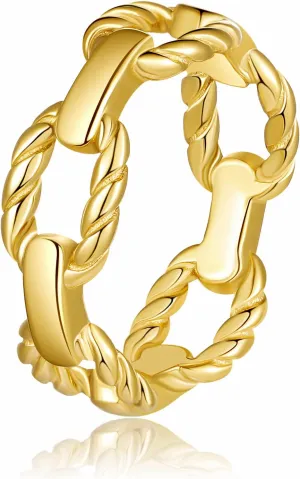 YeGieonr Gold Rings for Women Non tarnish Stainless Steel Womens Rings Dainty 18K Gold Plated Rings