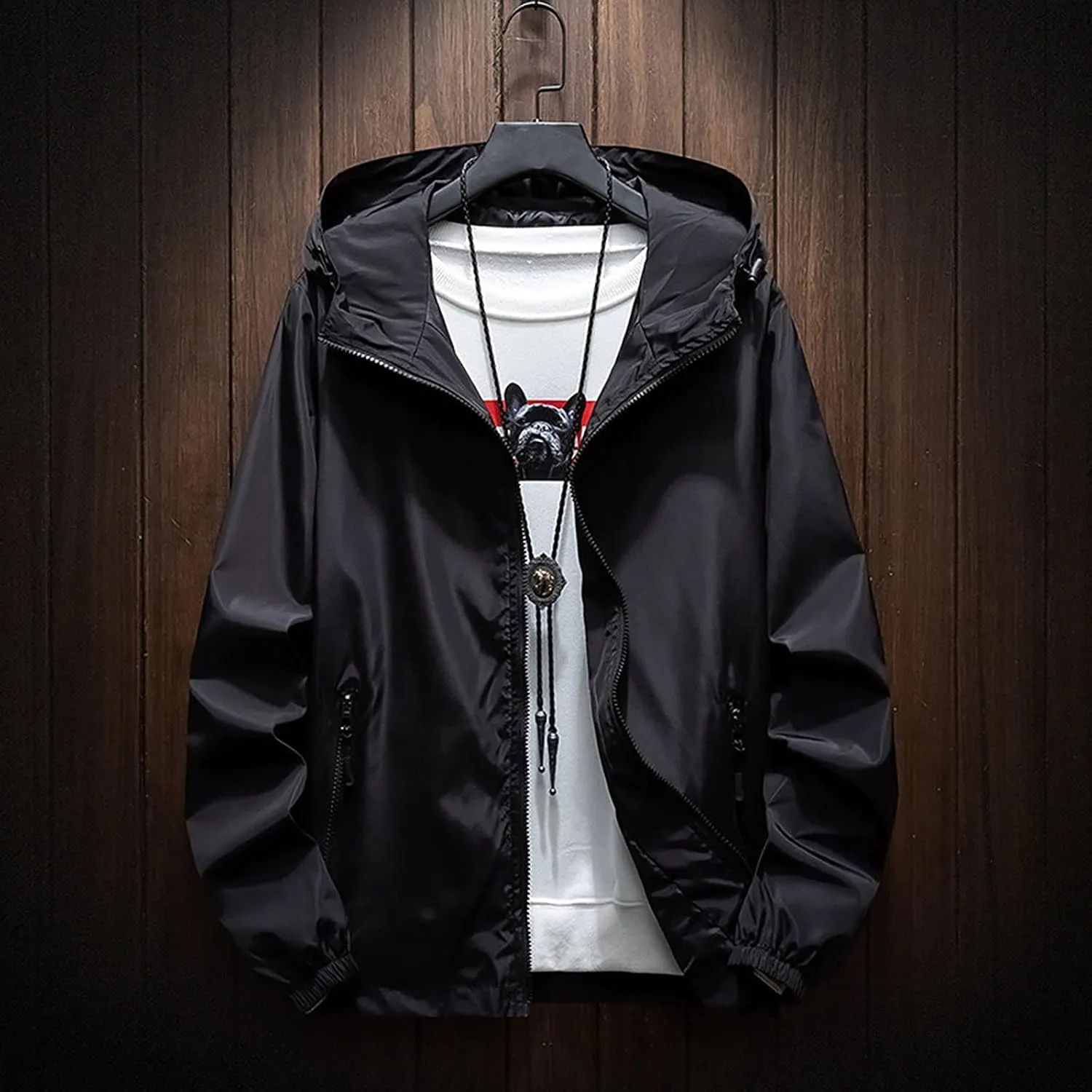 Ymosrh Men's Travel Rain Jackets Lightweight Water Resistant Running Hiking Fishing Light Coats Jacket Windbreaker
