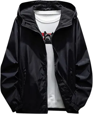 Ymosrh Men's Travel Rain Jackets Lightweight Water Resistant Running Hiking Fishing Light Coats Jacket Windbreaker