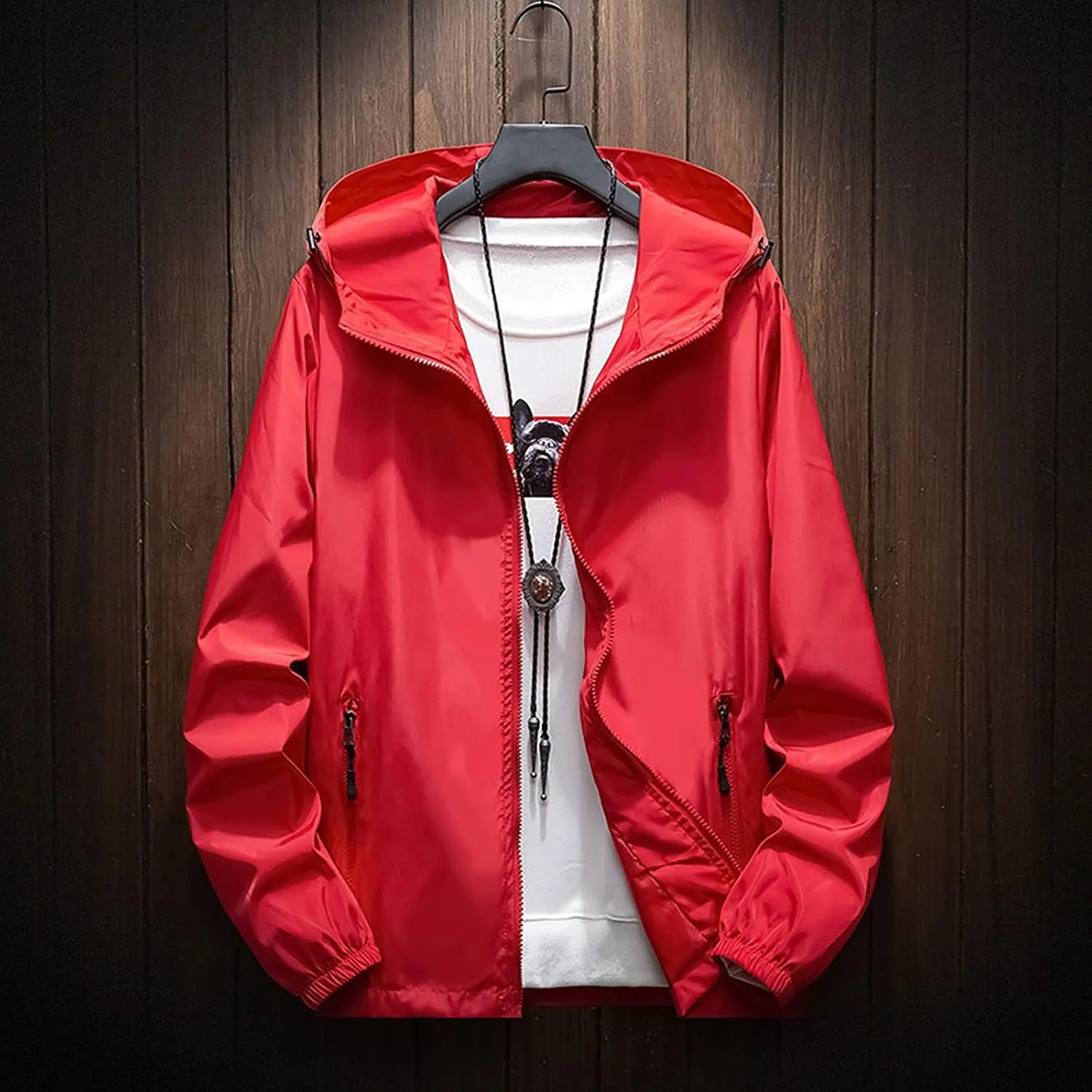 Ymosrh Men's Work Jackets Water Resistant Running Hiking Fishing Rain Coats Jacket Windbreaker Coats Outwear