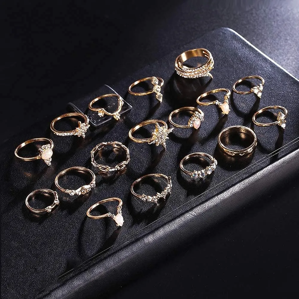 YOOESTORES82 Gold Boho Ring Sets Stackable Knuckle Ring Vintage Snake Finger Rings Set Stacking Joint Midi Trendy Rings Sets for Women