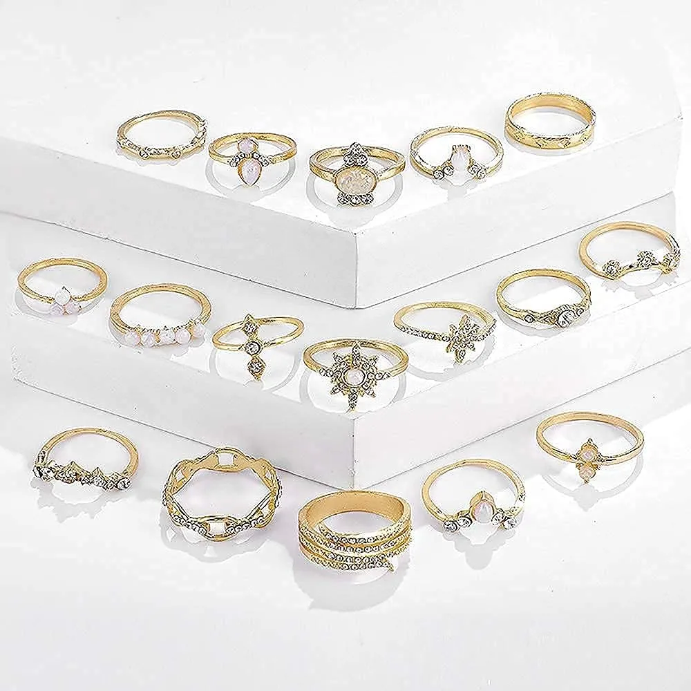 YOOESTORES82 Gold Boho Ring Sets Stackable Knuckle Ring Vintage Snake Finger Rings Set Stacking Joint Midi Trendy Rings Sets for Women