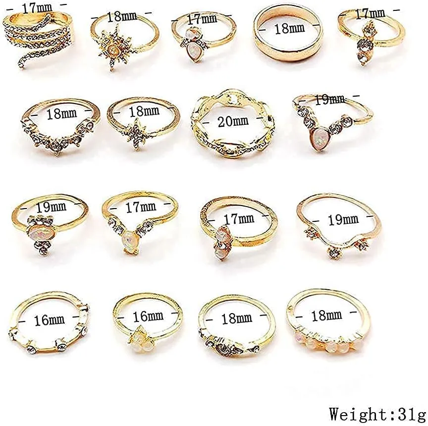 YOOESTORES82 Gold Boho Ring Sets Stackable Knuckle Ring Vintage Snake Finger Rings Set Stacking Joint Midi Trendy Rings Sets for Women