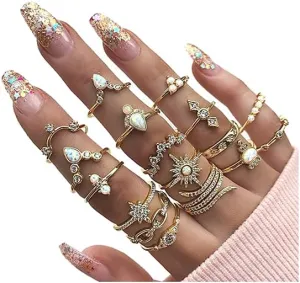 YOOESTORES82 Gold Boho Ring Sets Stackable Knuckle Ring Vintage Snake Finger Rings Set Stacking Joint Midi Trendy Rings Sets for Women