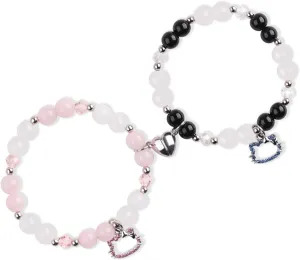 YUZHEJIE Matching Bracelets for Couples Kitty Spider Bat Stitch Stuff Bracelet for Best Friends Friendship Bracelets Birthday Gifts for Women Sister Bestie Long Distance Gifts for Bf Men Gf