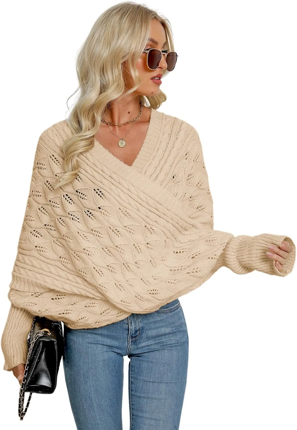 Zcargel Multifunctional Scarf with Sleeves for Women Long Sleeved Knitted Shawl Sweater Shrug Autumn Winter Warm Crochet Wrap