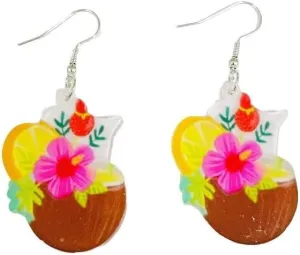 Zian Acrylic Fun Earrings Cocktail Fruit Drink Earrings Holiday Party Party Earrings Summer Beach Earrings Women'S Jewelry