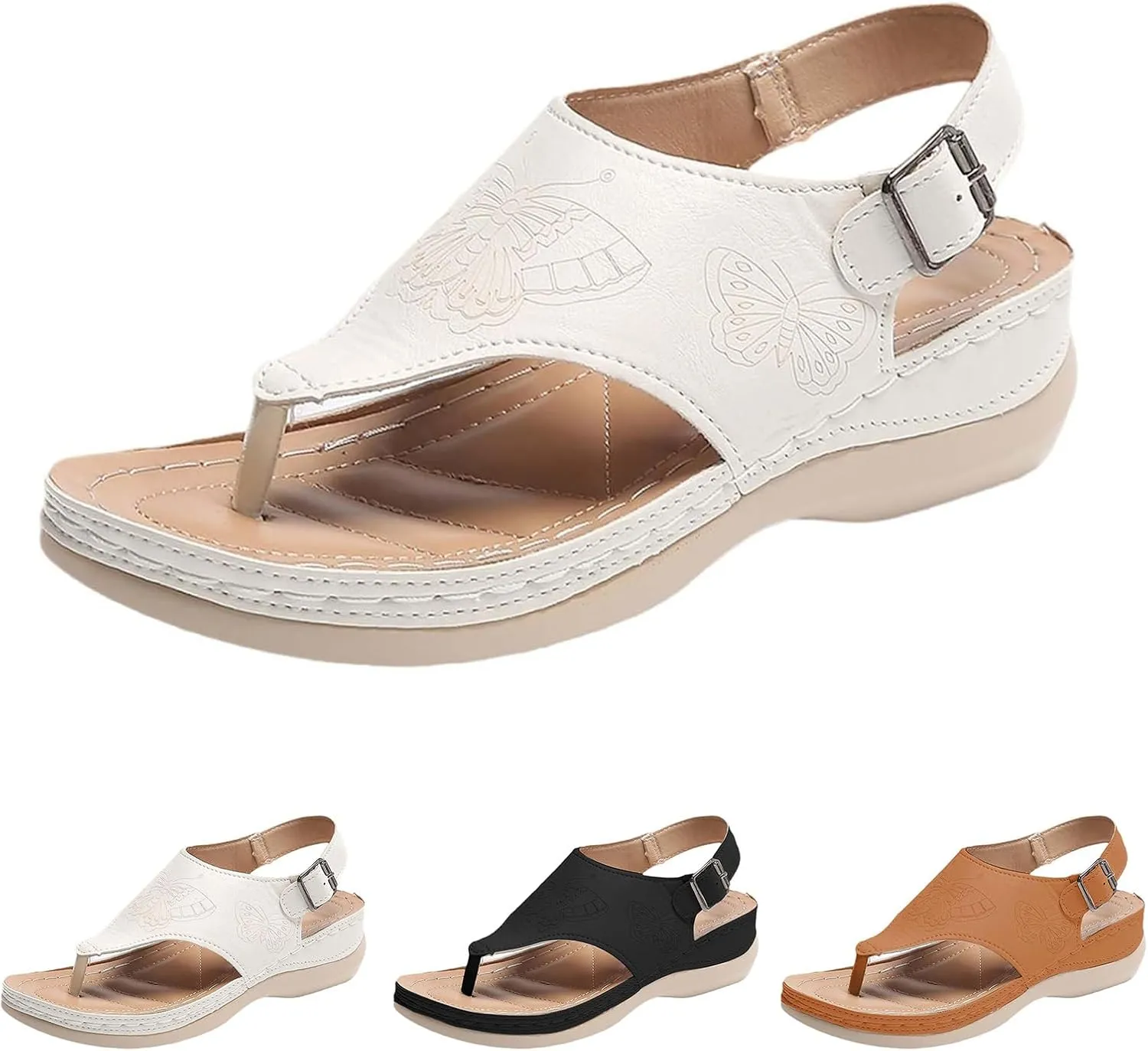 ZWRXW Open Toe Sandals Women Wedge Shoes Ankle Strap Casual Flatform Platform Wedges Sandals Comfortable Orthopedic Sandal Boho Dressy Summer Flip Flops Fashion Walking Wedges