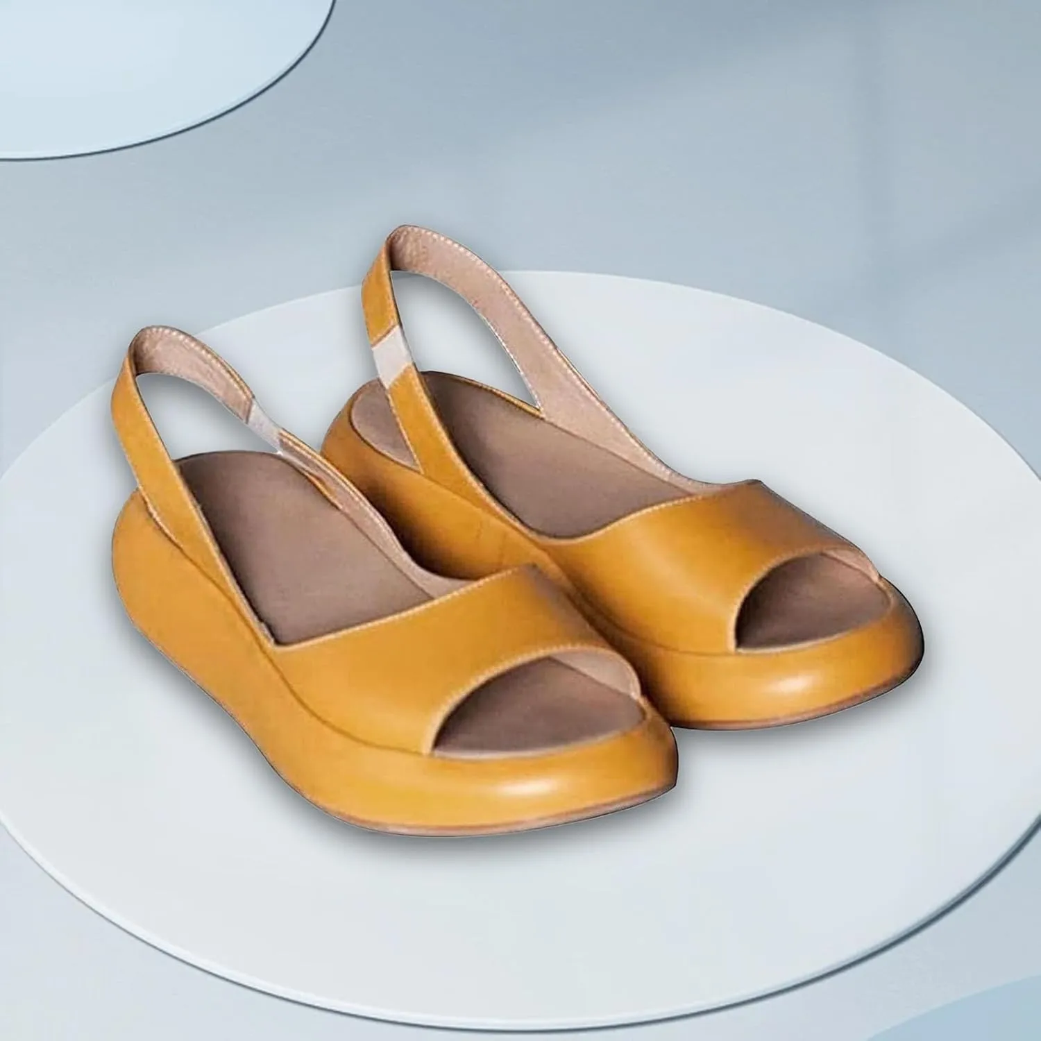 ZWRXW Womens Wedge Sandals Open Toe Orthopedic Arch Support Orthopedic Wedge Sandal Non Slip Wedges Platform Shoes Slip On Dressy Summer Comfortable Slides Sandals