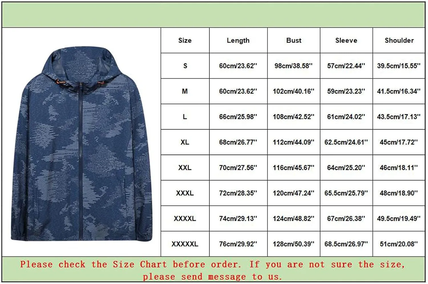 ZYXTIM Men's Windbreakers Jacket Lightweight Full-Zip Hooded Windproof Jacket Novelty Printed Windproof Rainproof Coat